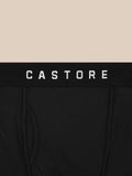 Close-up of black boxer shorts waistband with Castore branding