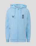 Junior Travel Flex Full Zip Hoodie in Airy Blue with embroidered England crest on the chest