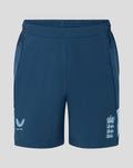 Blue junior training shorts featuring England crest and Castore branding
