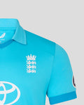 Blue ODI Pro short sleeve cricket shirt with embroidered England crest on the chest.