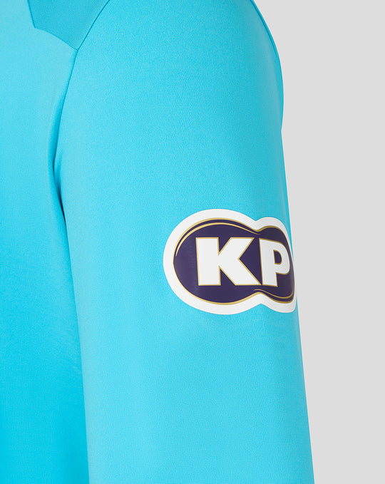 Blue ODI sweater sleeve featuring a KP logo patch on the arm