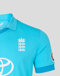 Front view of blue ODI shirt with England crest on left chest and Toyota sponsor