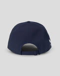 Back view of navy T20 Cap with adjustable strap and back panel stitching.