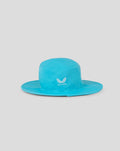 Blue ODI Widebrim hat shown from a different angle with the England crest