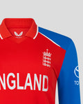 Red England team jersey with ENGLAND lettering and embroidered Three Lions crest on the chest