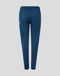 Back view of blue women's training pants with elastic waistband and England cricket crest.