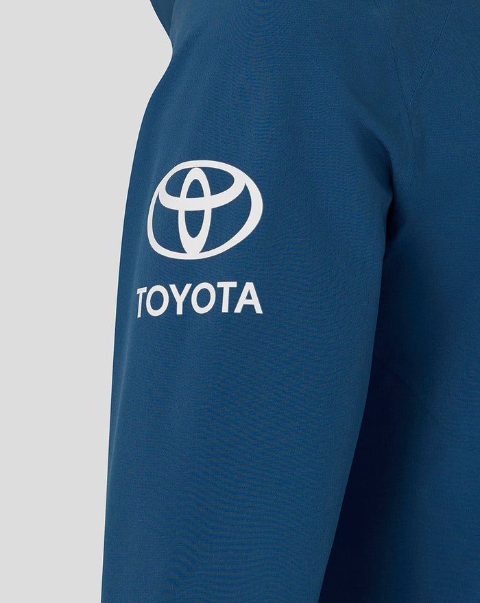 Ensign Blue Training Rain Jacket sleeve with white Toyota logo