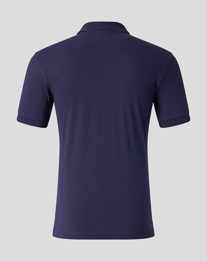 Adults 26/27 Essentials Crest Short Sleeve Polo - Navy