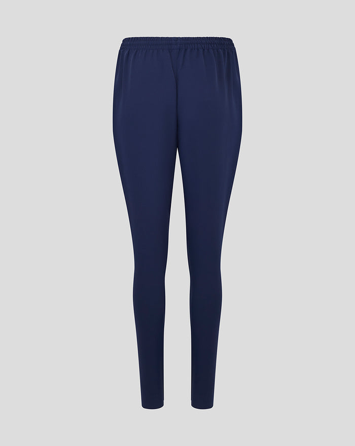 Navy women's Lancashire Track Pant with elastic waistband and tapered legs