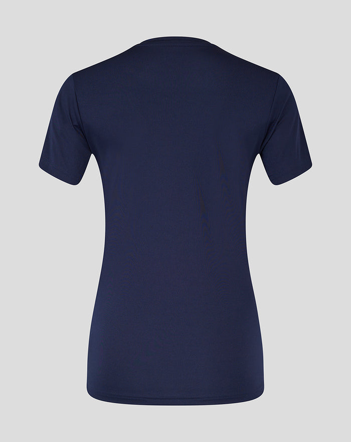 Back view of a navy Lancashire Training Tee showing smooth plain back