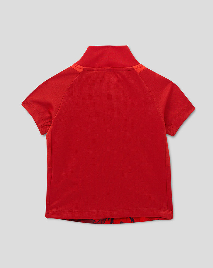 Red England Cricket Infant 25/26 T20 replica short sleeve shirt back view