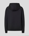 Rear view of a black Junior Ashes Pro Lock Up Logo Hoodie with the hood up