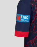 Junior navy short sleeve jersey with red trim and Metro Bank sponsor patch on the sleeve