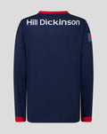 Back view of navy Junior 26/27 One Day Long Sleeve Jersey with Hill Dickinson across the upper back.