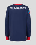 Back view of navy Junior 26/27 One Day Sweatshirt with Hill Dickinson across the upper back.