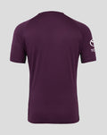 Back view of dark purple England cricket Pro Training short sleeve T shirt