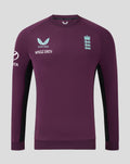 Front view of maroon England cricket sweatshirt with Castore wing logo and England crest