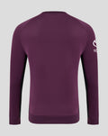 Back view of burgundy training sweatshirt with no visible branding