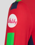 Red men's T20 sweatshirt sleeve featuring a white circular Vitality logo.