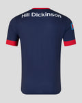Back view of navy blue One Day jersey with Hill Dickinson across the shoulders and red sleeve cuffs