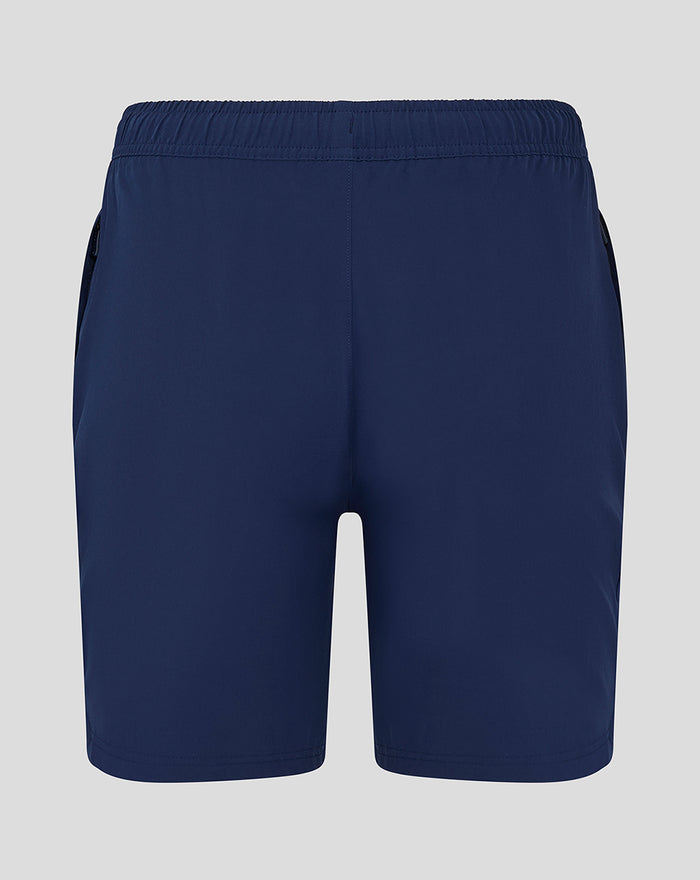 Back view of navy Lancashire Woven Training Short with elastic waistband