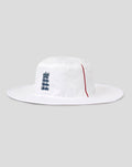 White wide brim cricket hat with England crest